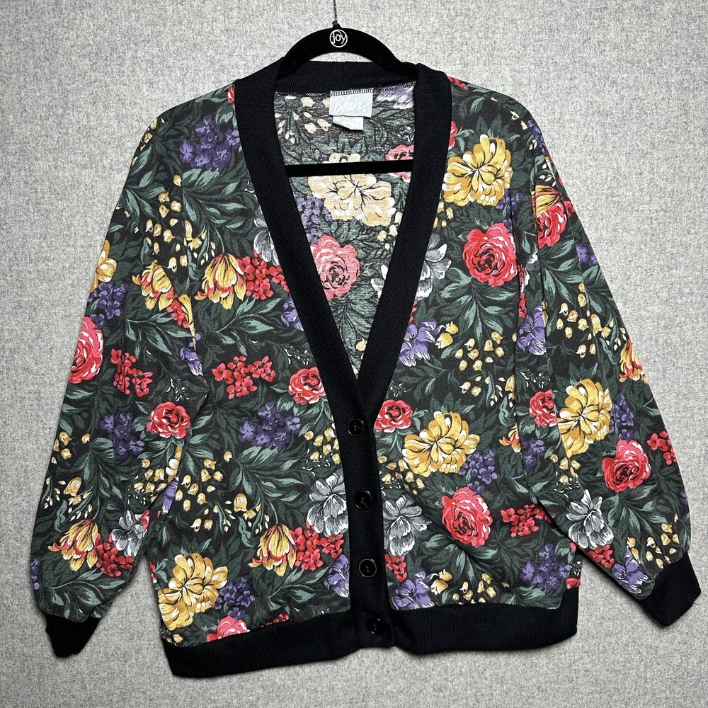 Vintage Blair Plus Size Large Cardigan Top Lightweight Floral Button Womens